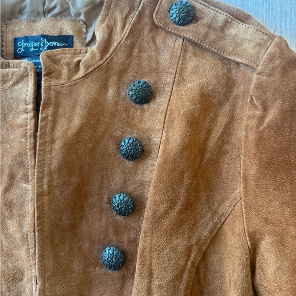 NWT Suede Military Jacket Rust Brown Blazer Coat XL - Picture 5 of 13